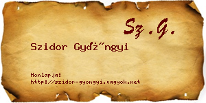 Szidor Gyöngyi névjegykártya