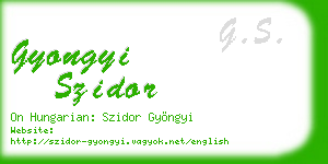 gyongyi szidor business card